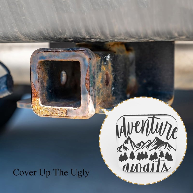 Tnomchey Mountain Towing Cover Adventure Awaits Hiking Outdoor Fir Trees Sturdy Rubber Tow Hitch Cover Insert Receiver Tube Cover Cap Fit for 2 Inch Hitch Receivers - Image 4